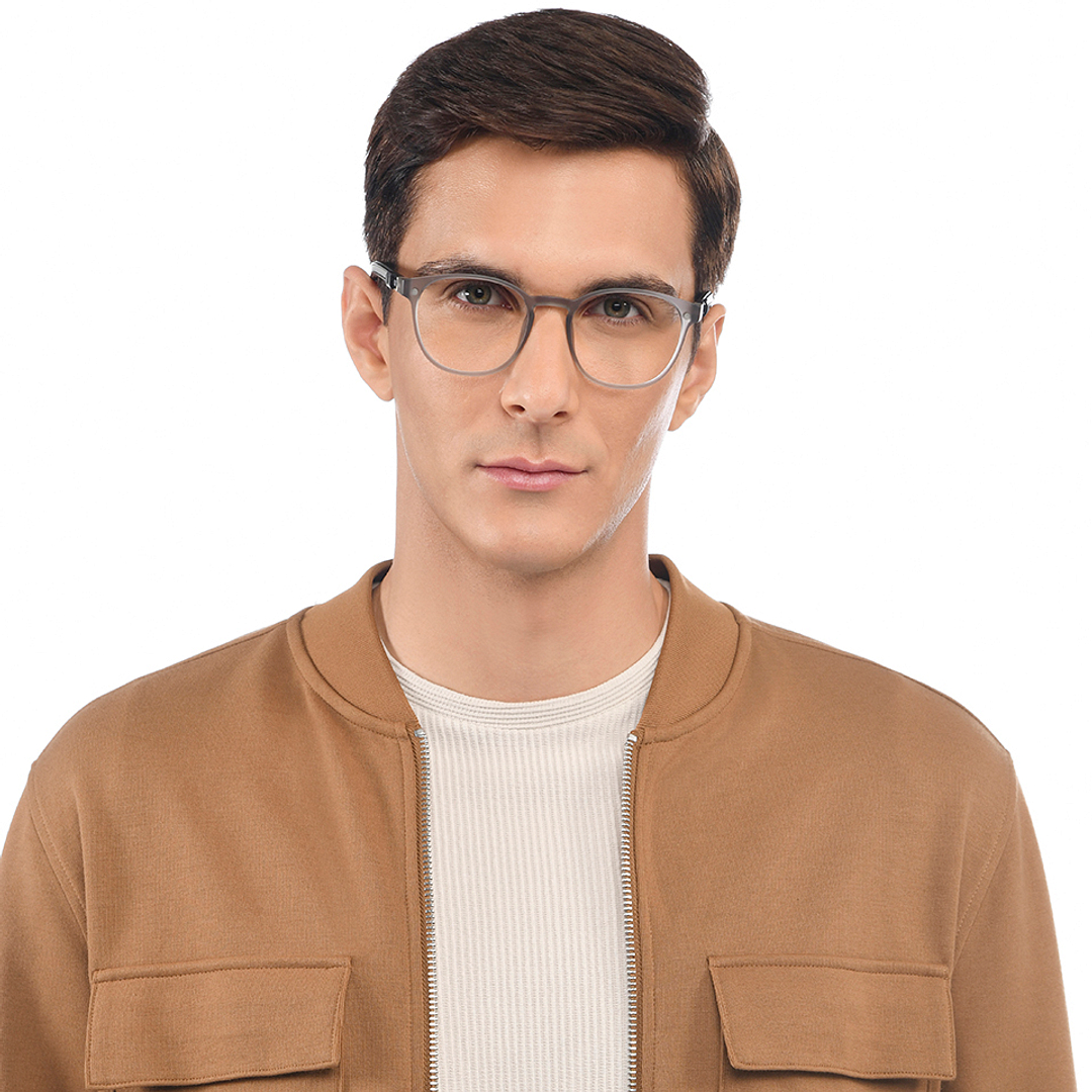 Lenskart Air Gray Transparent Full Rim Round right side