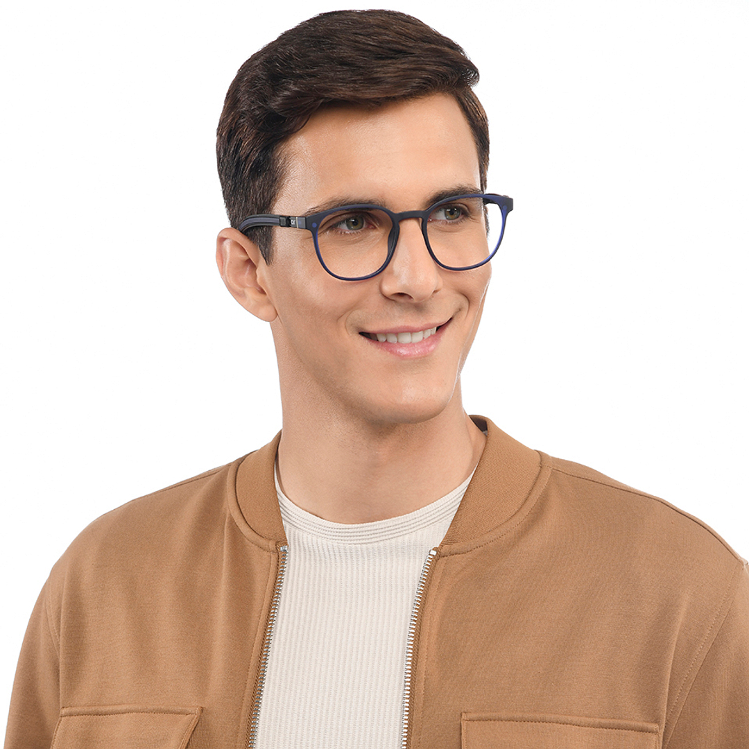 Lenskart Air Sky Blue Full Rim Round left side