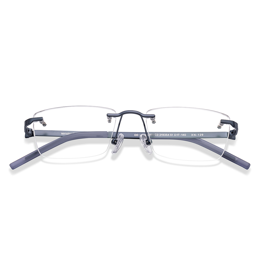 Lenskart Air Online Sky Blue Rimless Rectangle left side
