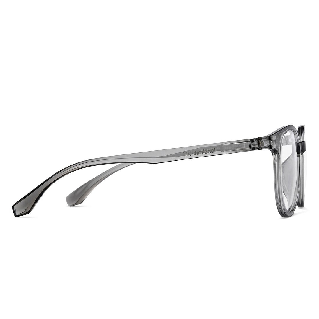 Lenskart Air Gray Transparent Full Rim Round left side