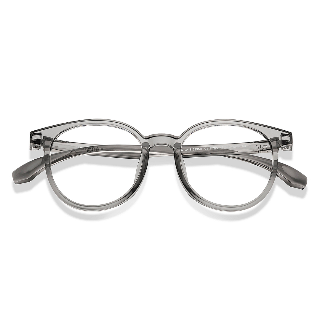 Lenskart Air Gray Transparent Full Rim Round left side