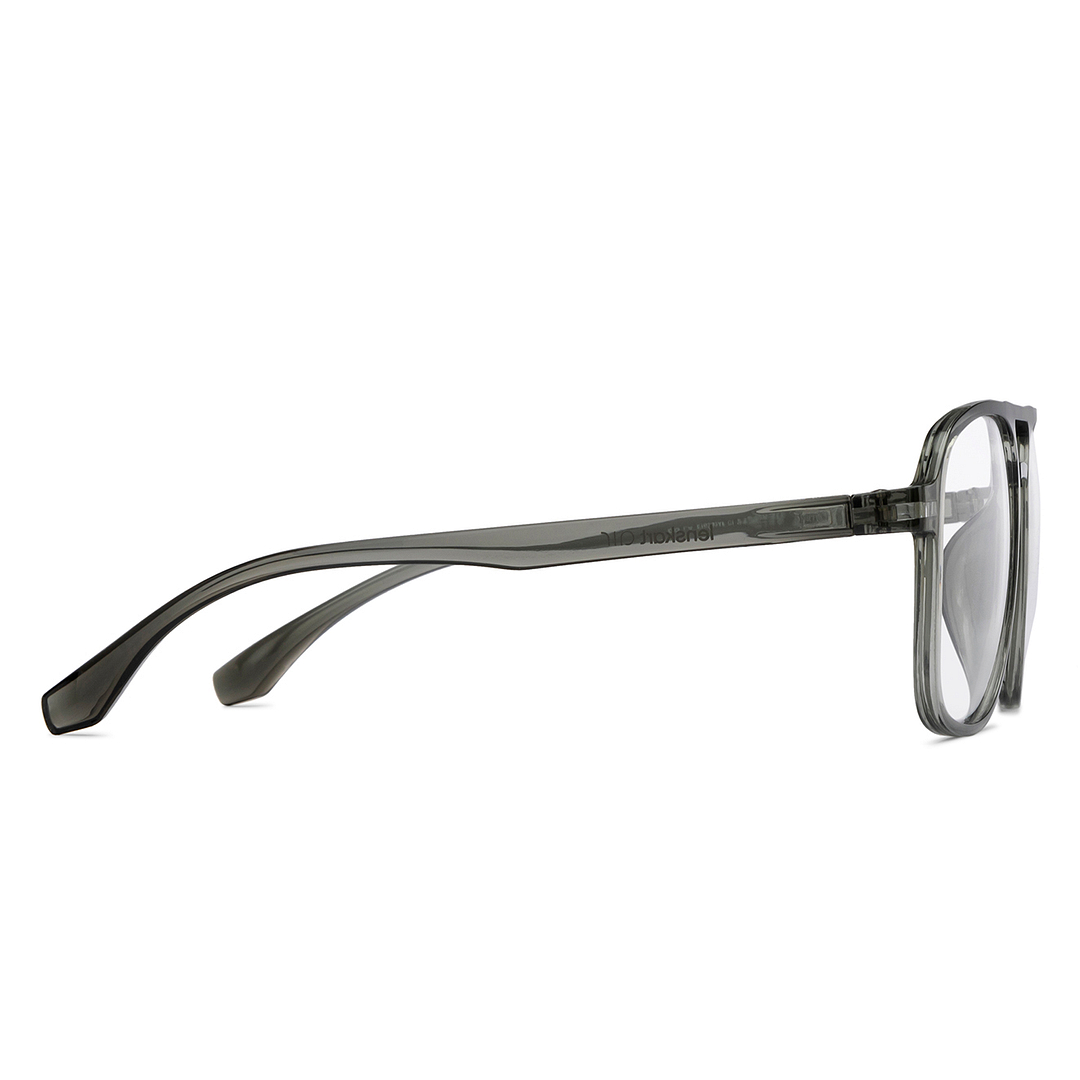 Lenskart Air Gray Transparent Full Rim Aviator left side