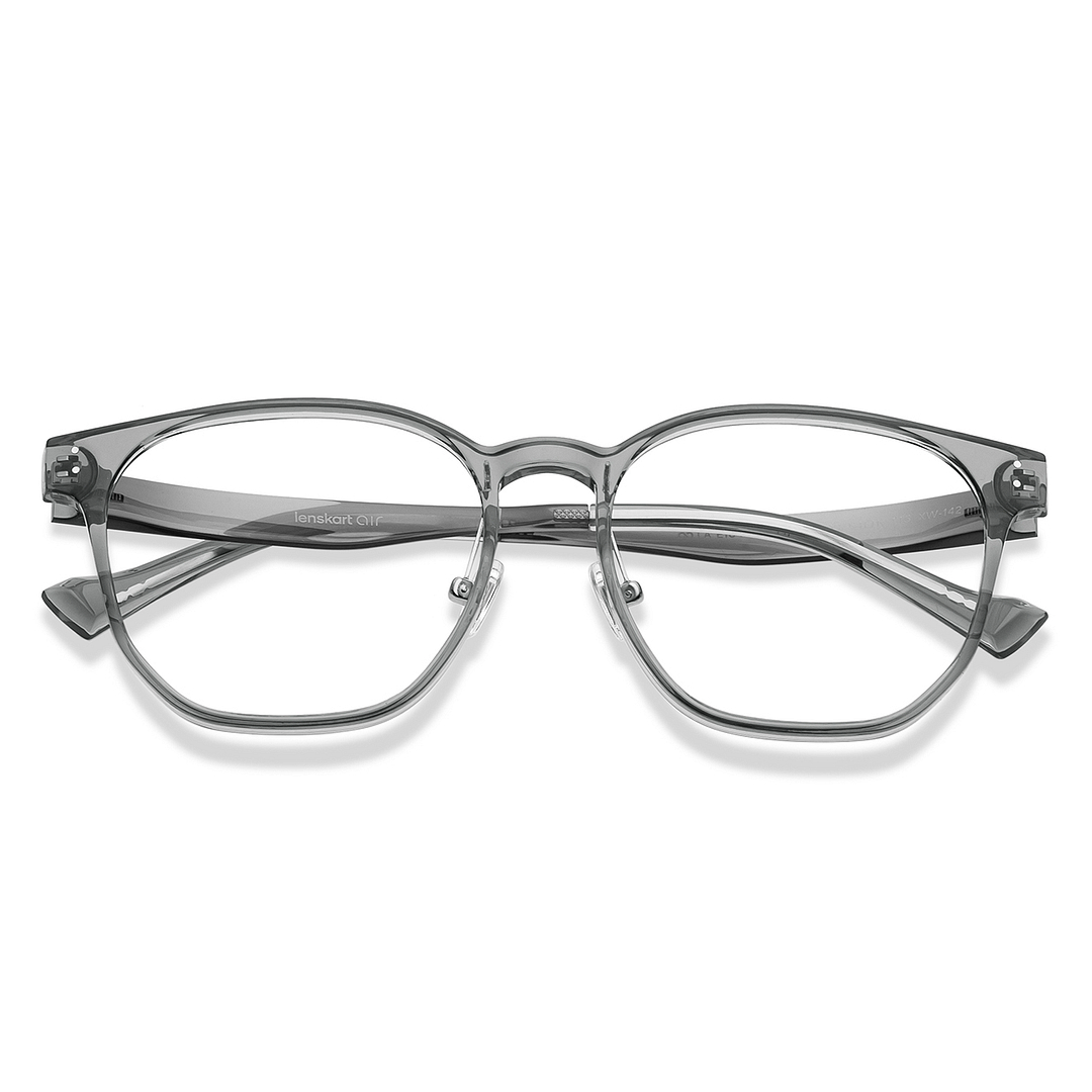Lenskart Air Gray Transparent Full Rim Square left side