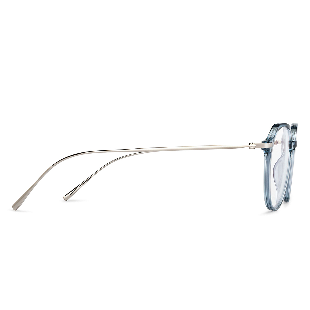 Lenskart Air Blue Transparent Full Rim Round left side