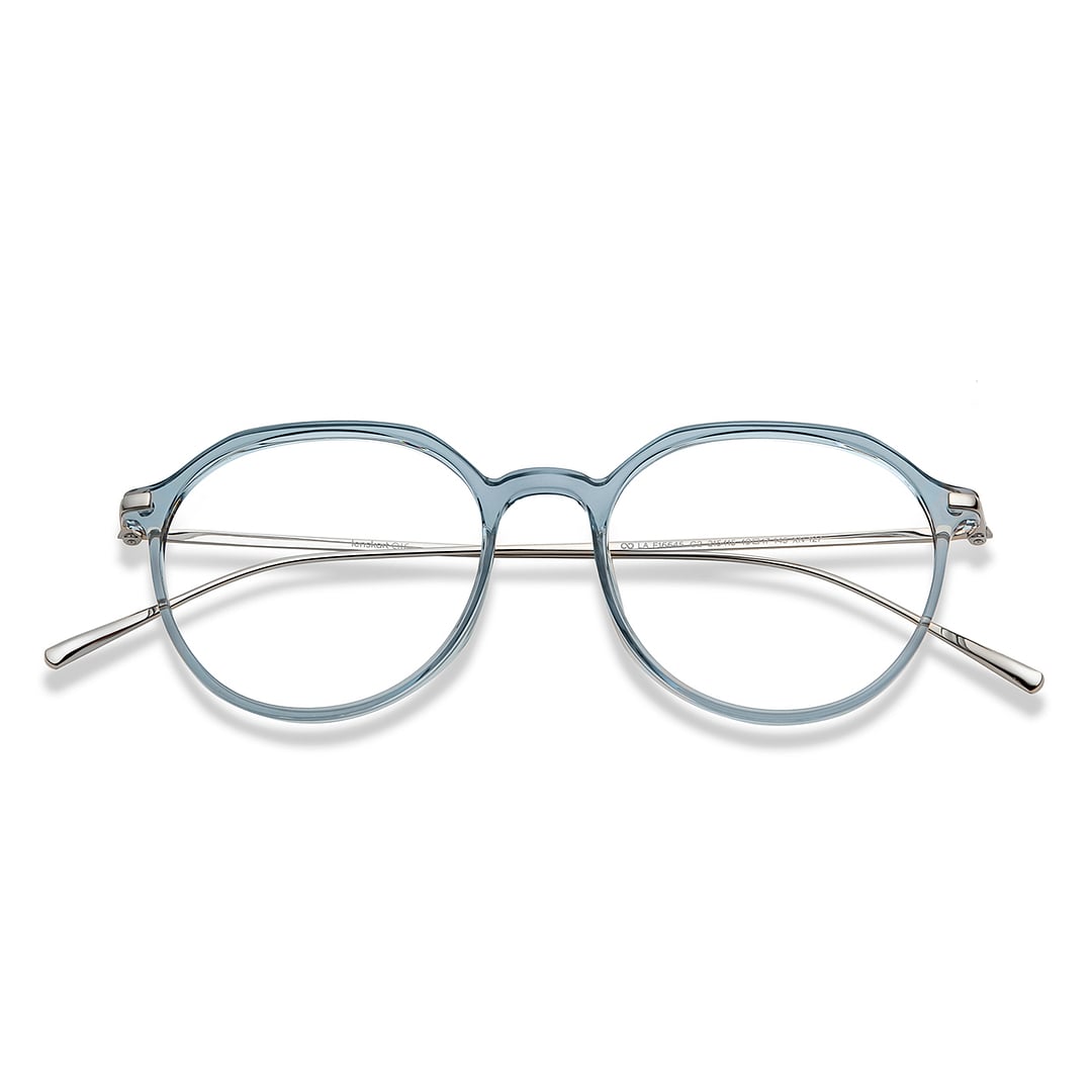 Lenskart Air Blue Transparent Full Rim Round left side