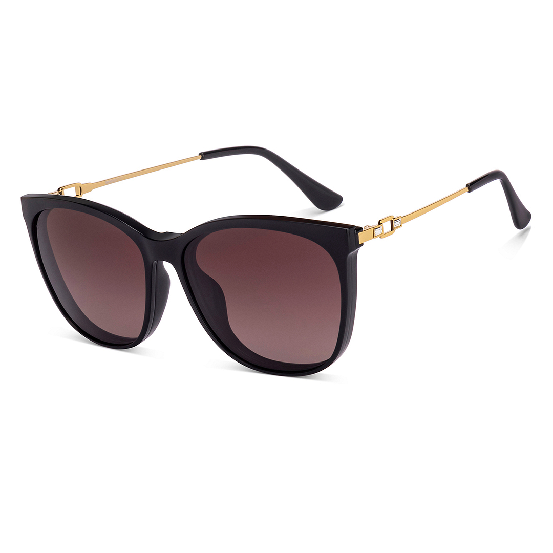 Black Golden Dark Brown Full Rim Cat Eye Lenskart Air Switch LA
