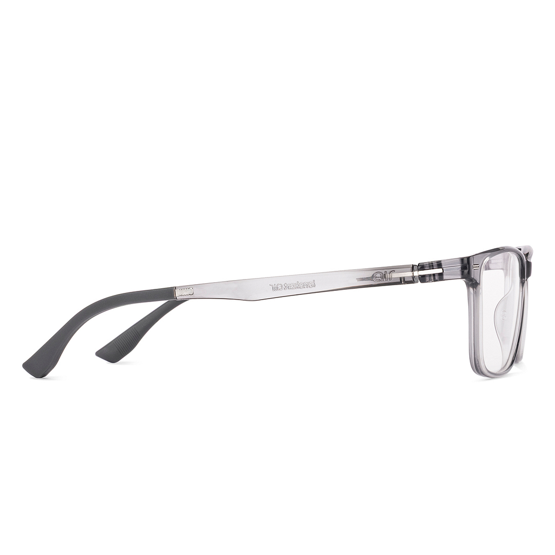 Lenskart Air Gray Transparent Full Rim Rectangle left side