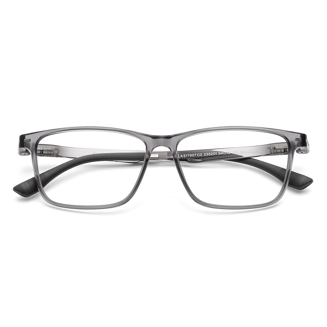Lenskart Air Gray Transparent Full Rim Rectangle left side