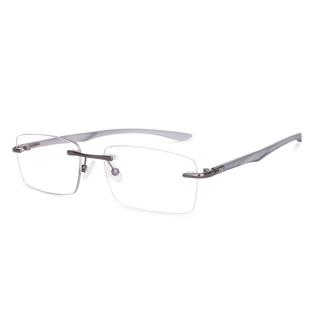 Lenskart Air Silver Rimless Rectangle right side
