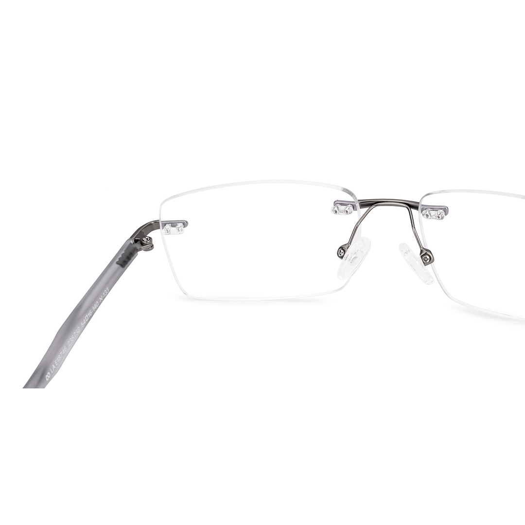 Lenskart Air Silver Rimless Rectangle right side