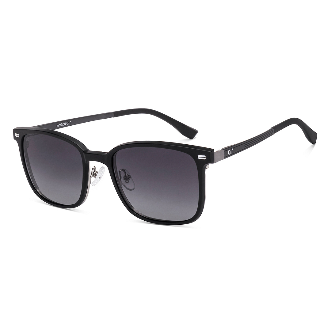 Lenskart Air Matte Light Grey Full Rim Square left side