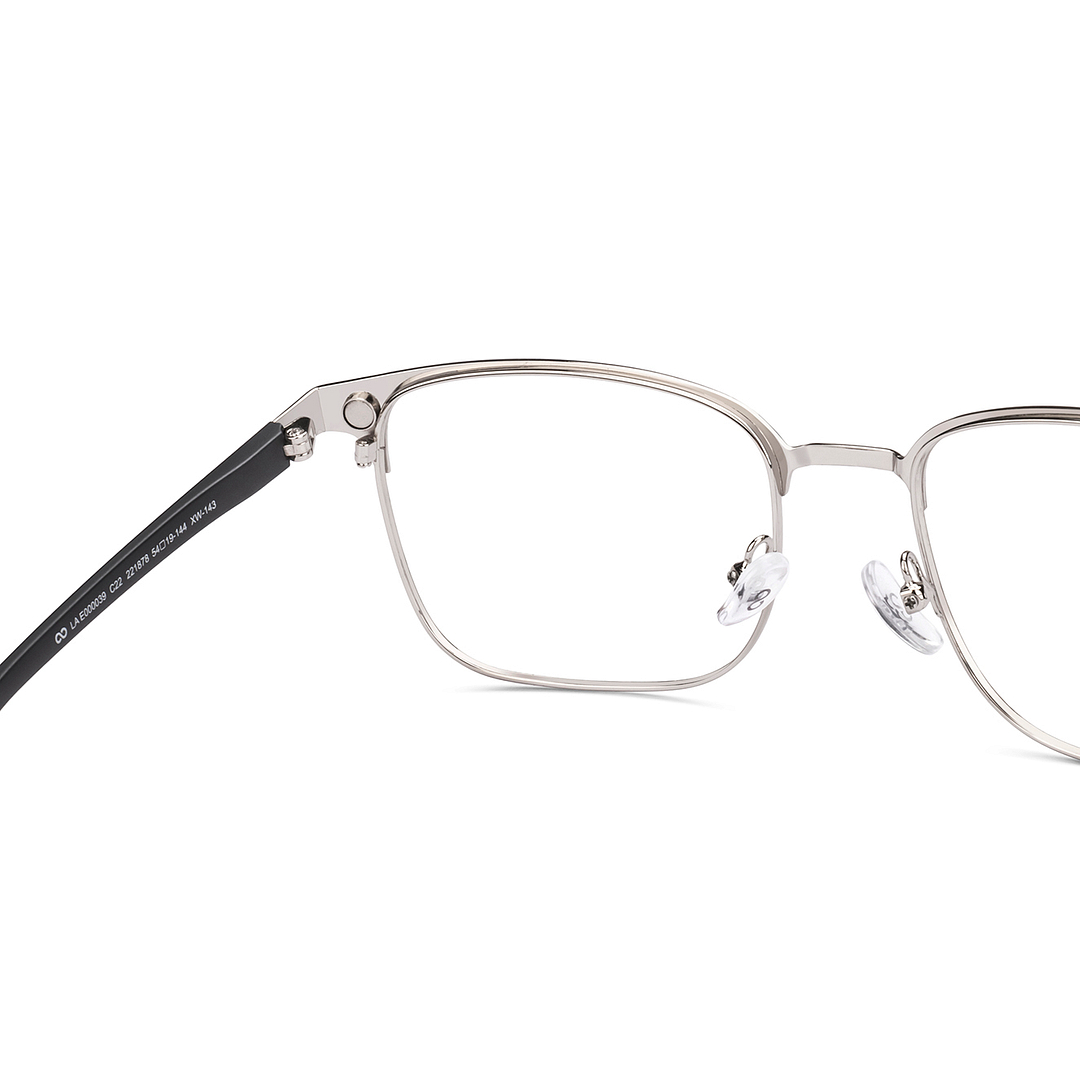 Lenskart Air Matte Light Grey Full Rim Square left side