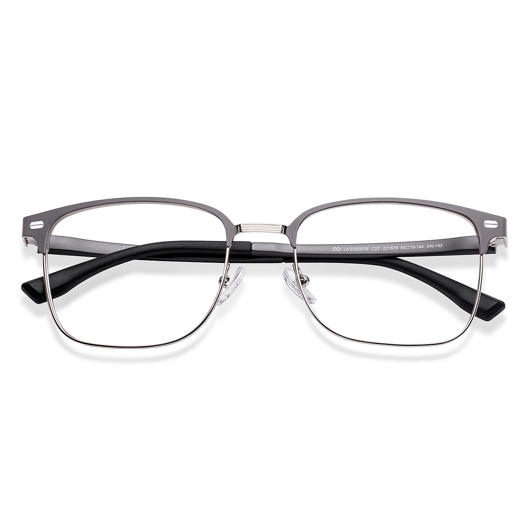 Lenskart Air Matte Light Grey Full Rim Square left side