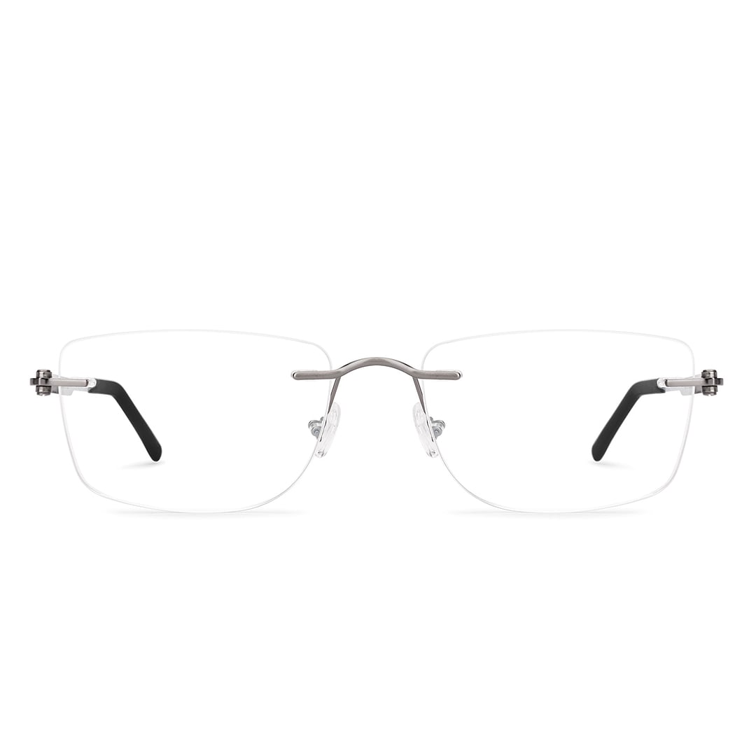 Lenskart Air Gunmetal Rimless Rectangle right side