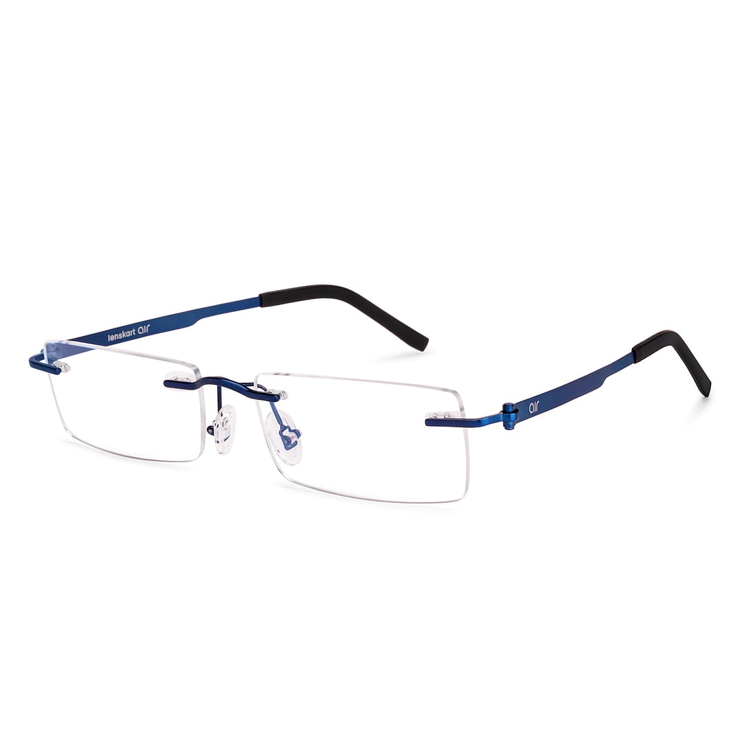 Lenskart Air Blue Rimless Rectangle right side
