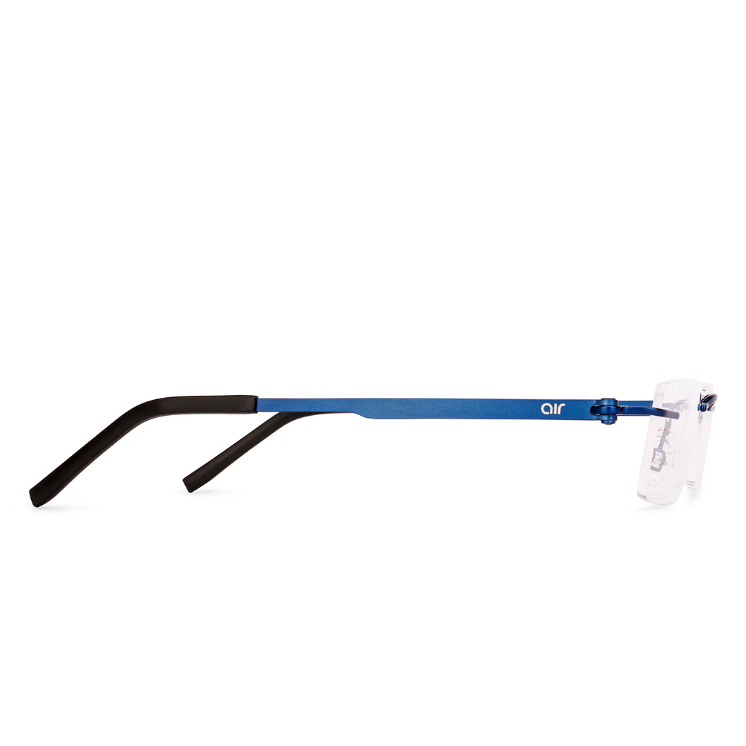 Lenskart Air Blue Rimless Rectangle left side