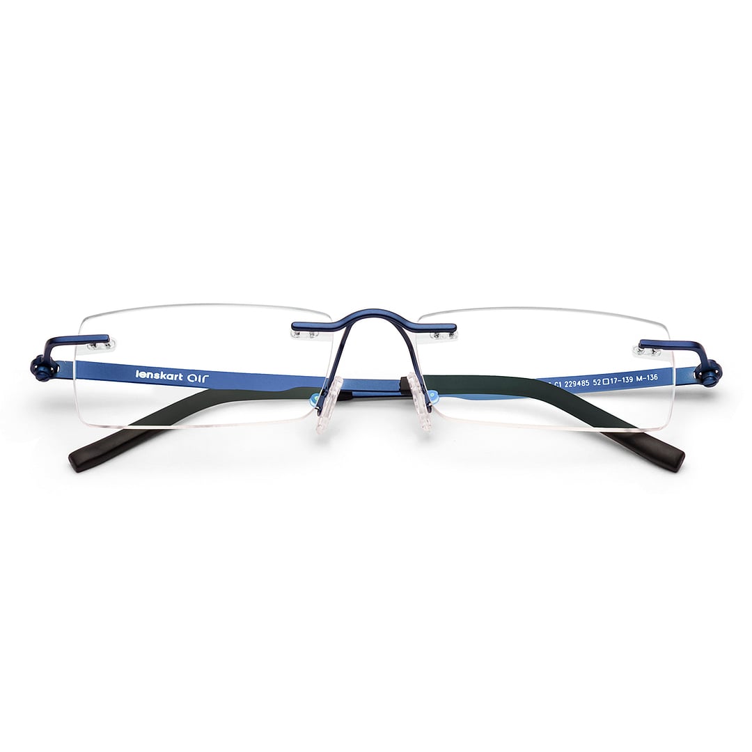 Lenskart Air Blue Rimless Rectangle left side