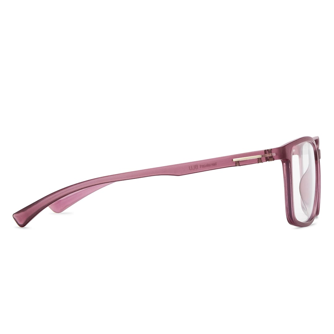 Lenskart BLU Screen Glasses Blue Block Zero Power Screen Glasses : Purple Full Rim Rectangle Lenskart Blu-C6 LB E13737 left side