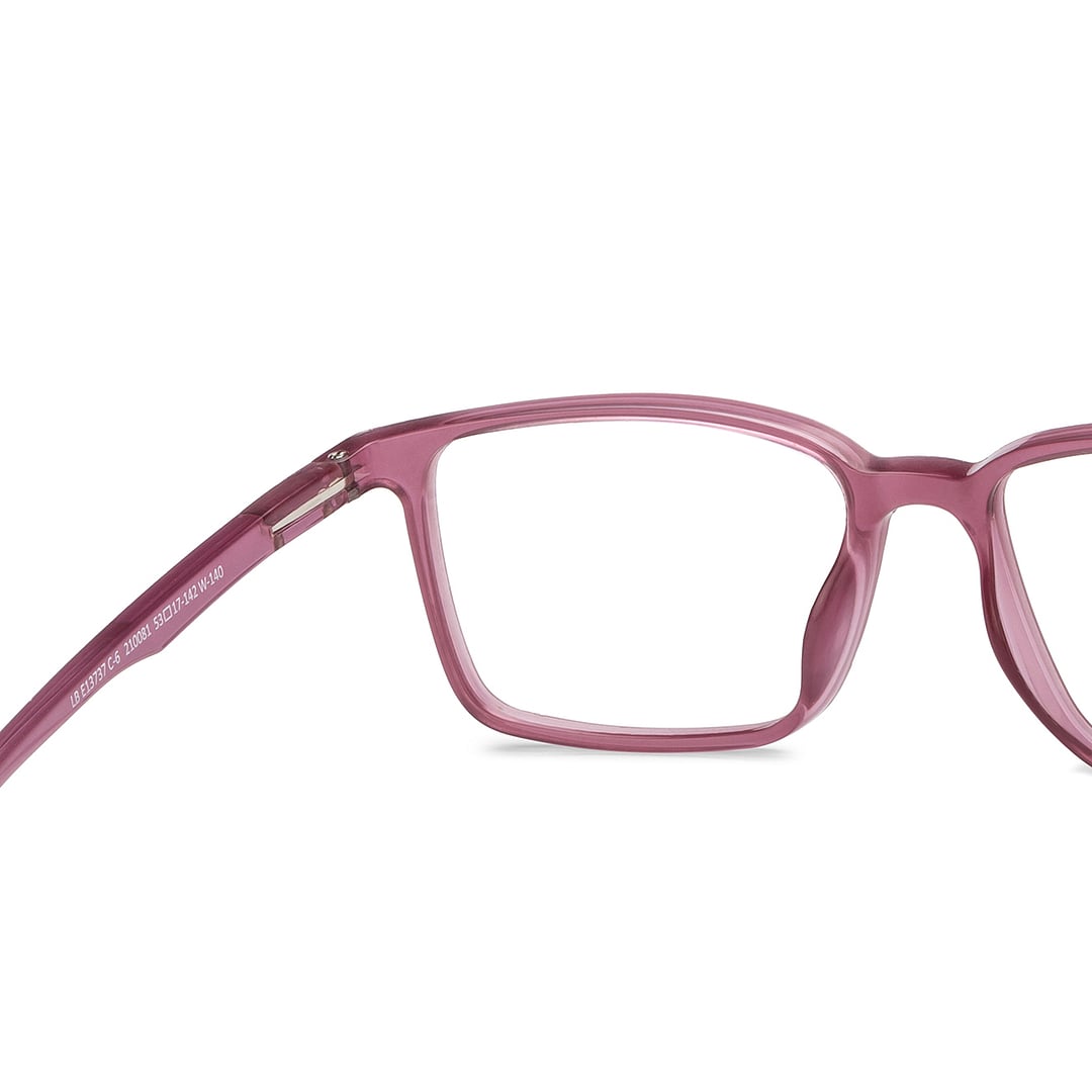 Lenskart BLU Screen Glasses Blue Block Zero Power Screen Glasses : Purple Full Rim Rectangle Lenskart Blu-C6 LB E13737 right side