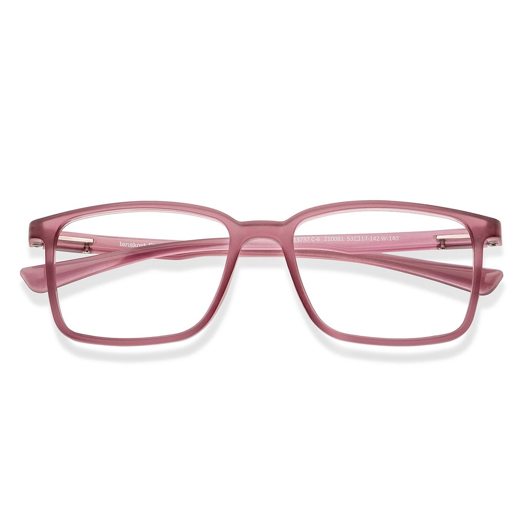 Lenskart BLU Screen Glasses Blue Block Zero Power Screen Glasses : Purple Full Rim Rectangle Lenskart Blu-C6 LB E13737 left side