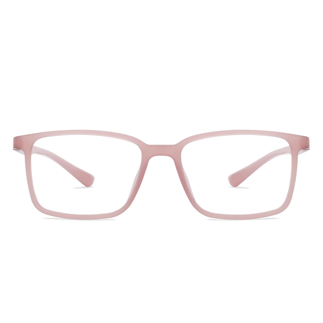 Lenskart BLU Screen Glasses Blue Block Zero Power Screen Glasses : Light Pink Full Rim Rectangle Lenskart Blu-C7 LB E13737 right side