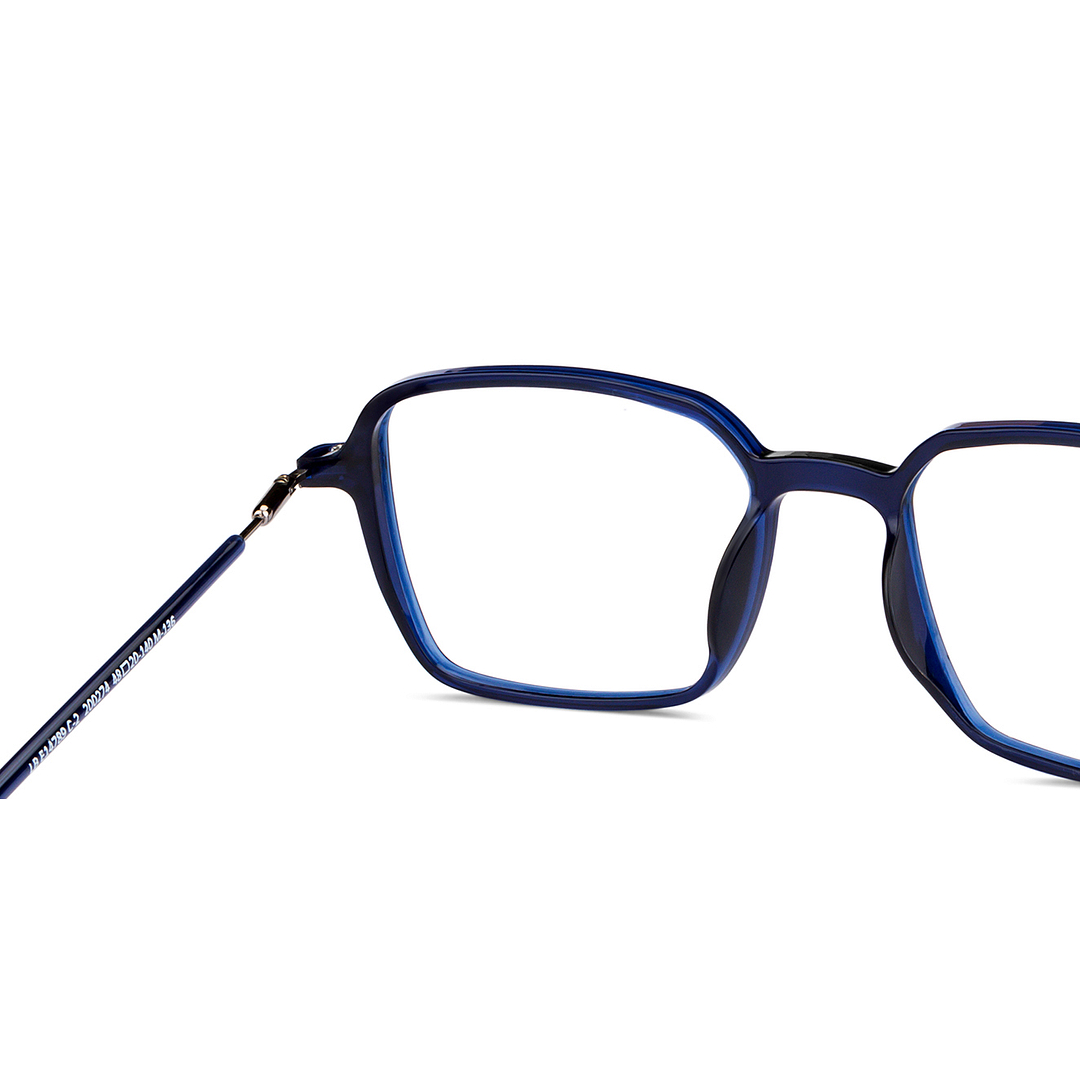 Lenskart BLU Screen Glasses Blue Block Zero Power Screen Glasses : Navy Blue Silver Full Rim Square Lenskart Blu BLU-C2 right side