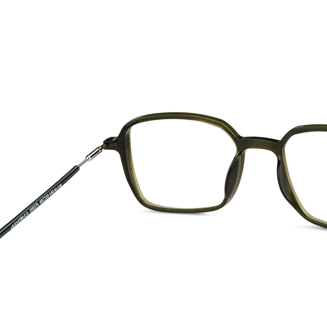 Lenskart BLU Screen Glasses Blue Block Zero Power Screen Glasses : Green Gold Full Rim Square Lenskart Blu-C3 right side