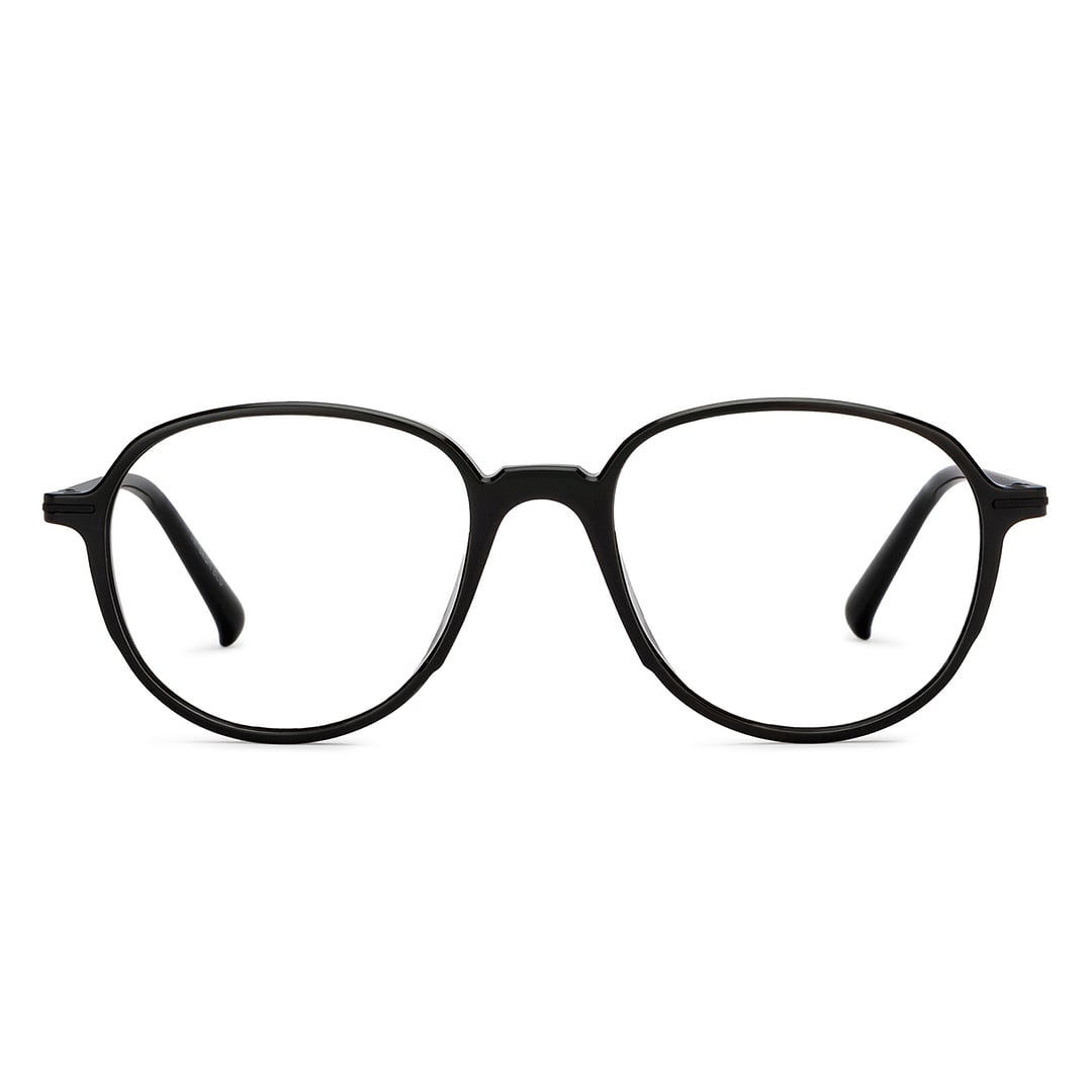 Lenskart BLU Screen Glasses Blue Block Zero Power Screen Glasses : Black Full Rim Round Lenskart Blu LB E14792-C3 left side