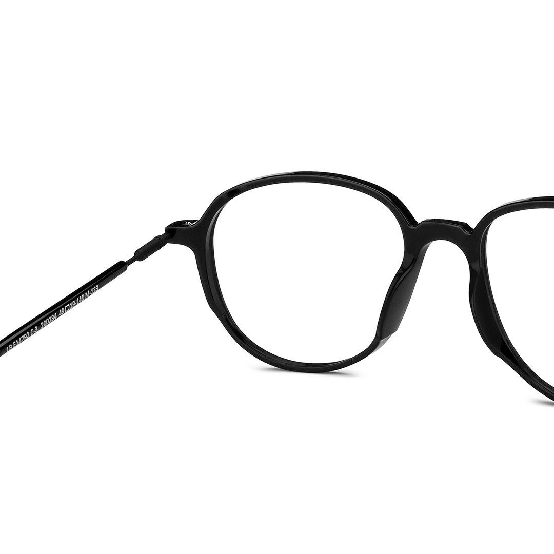 Lenskart BLU Screen Glasses Blue Block Zero Power Screen Glasses : Black Full Rim Round Lenskart Blu LB E14792-C3 right side