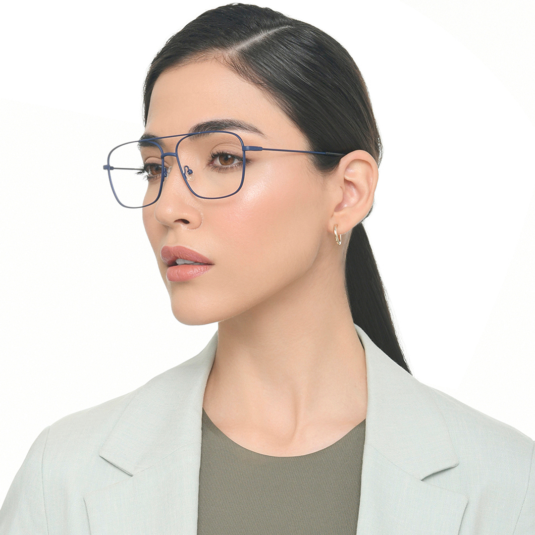 Lenskart BLU Screen Glasses Blue Block Zero Power Screen Glasses: Blue Full Rim Aviator Lenskart BLU Screen Glasses LB E17874 right side