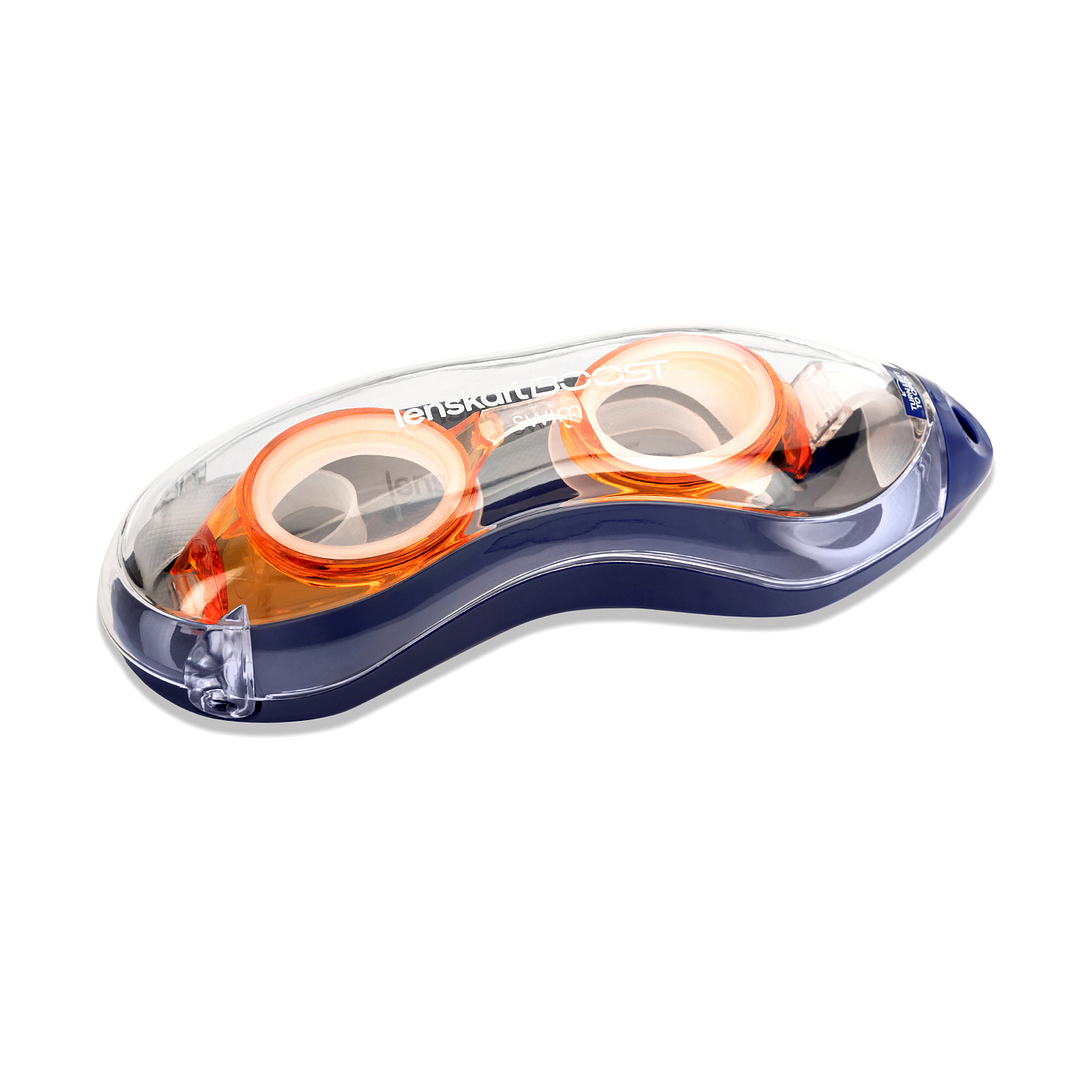 Lenskart Boost Online Orange Transparent Full Rim Round Lenskart Boost ADULT SWIM LKB S15396-C3 Swimming Goggles left side