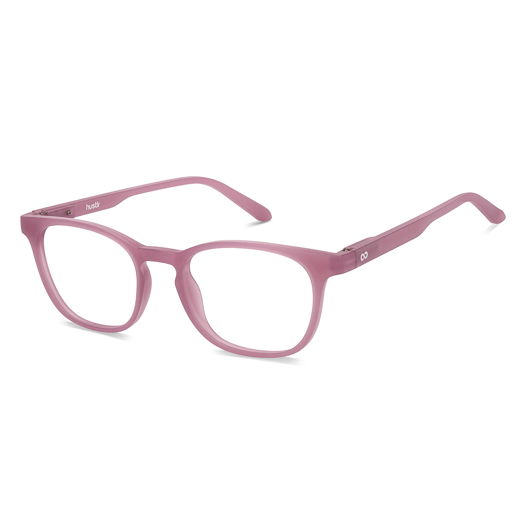 Lenskart Hustlr Screen Glasses Blue Block Zero Power Screen Glasses : Dusty Rose Full Rim Square Lenskart HUSTLR LB E14058-XW C3 left side