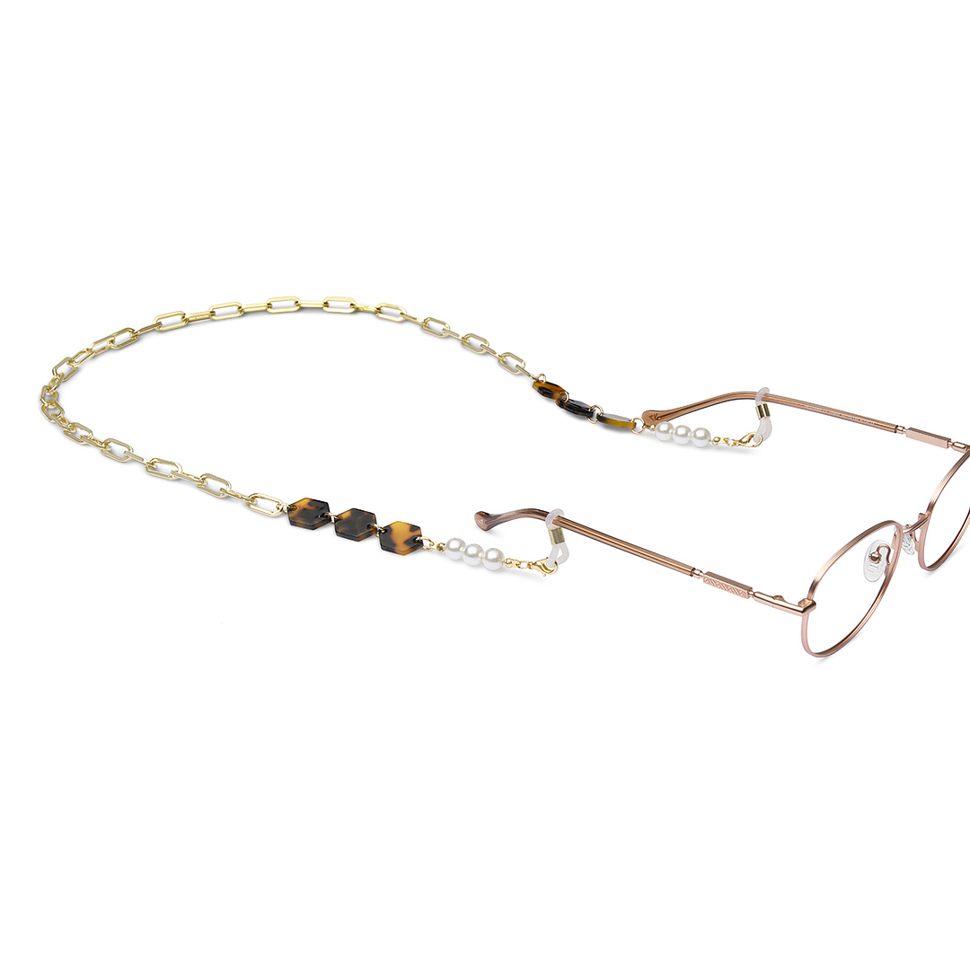 Lenskart STUDIO Gold Tortoise Chain Lenskart LK A16109-C1 Length 700 cm Width 13 mm left side