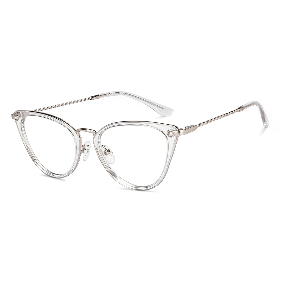 Lenskart Studio Online Crystal Transparent Full Rim Cat Eye left side