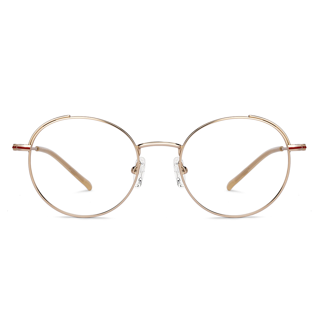 Lenskart Studio Online Gold Full Rim Round left side