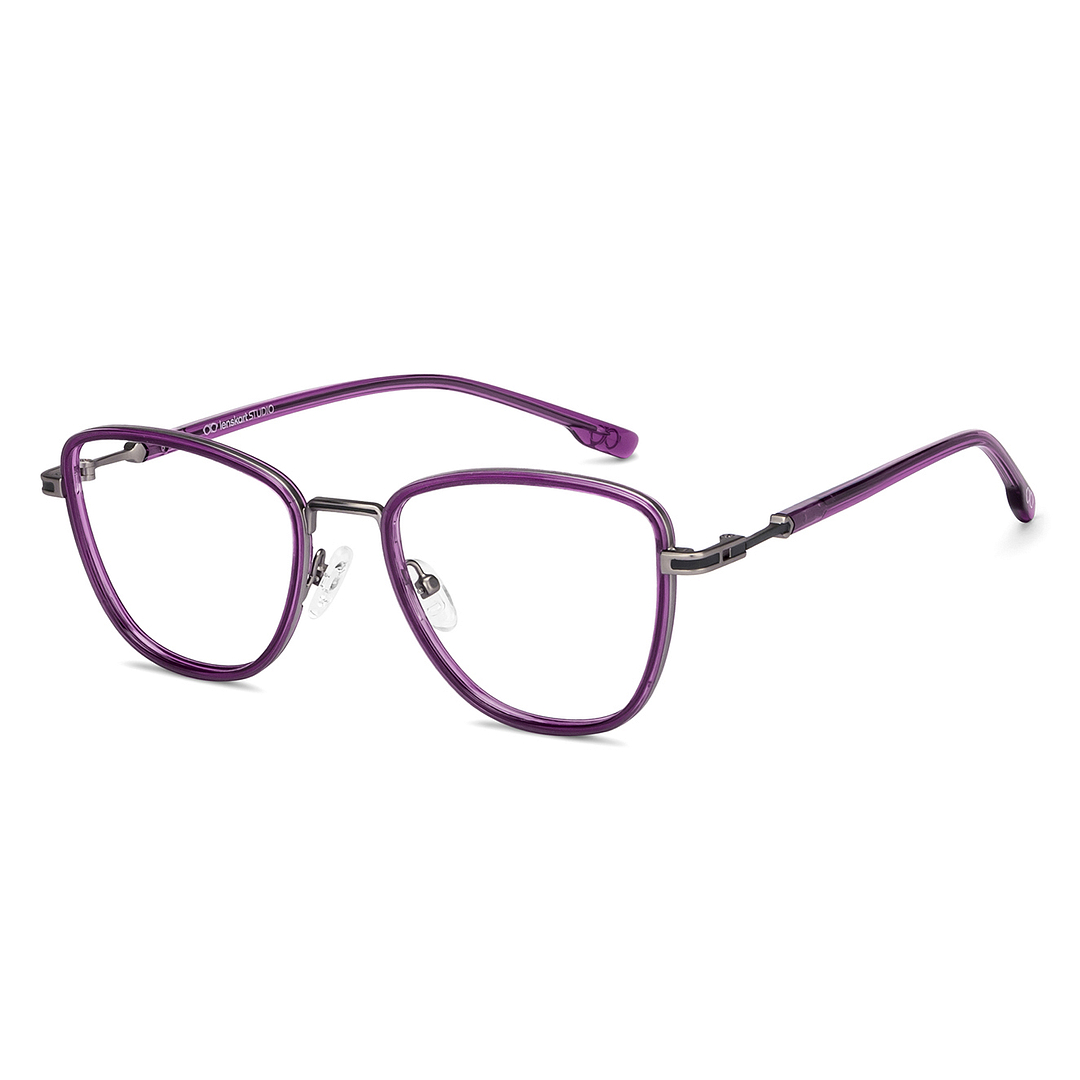 Lenskart Studio Online Purple Full Rim Cat Eye left side