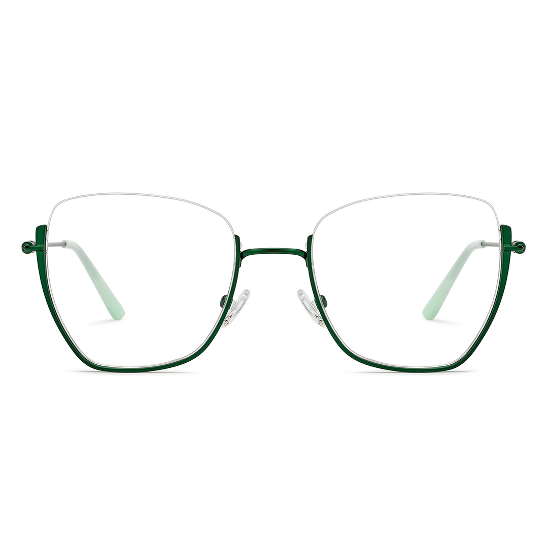 Lenskart Studio Online Green Half Rim Geometric left side