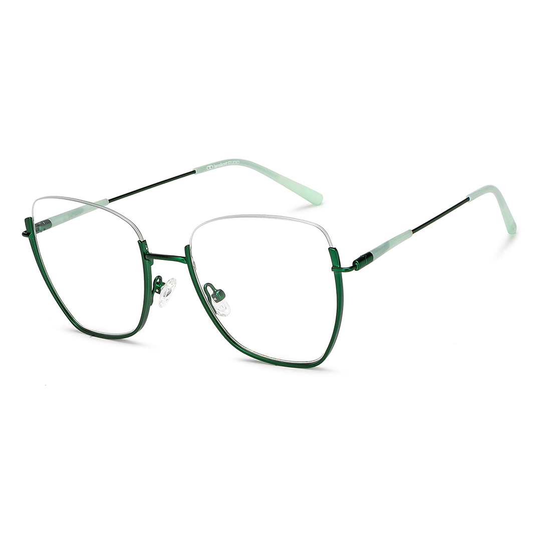 Lenskart Studio Online Green Half Rim Geometric right side