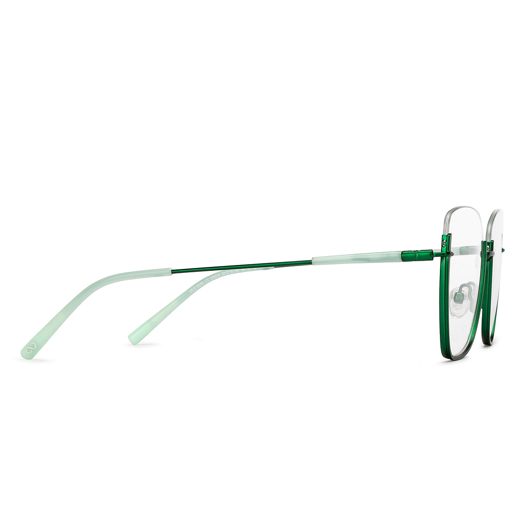 Lenskart Studio Online Green Half Rim Geometric left side