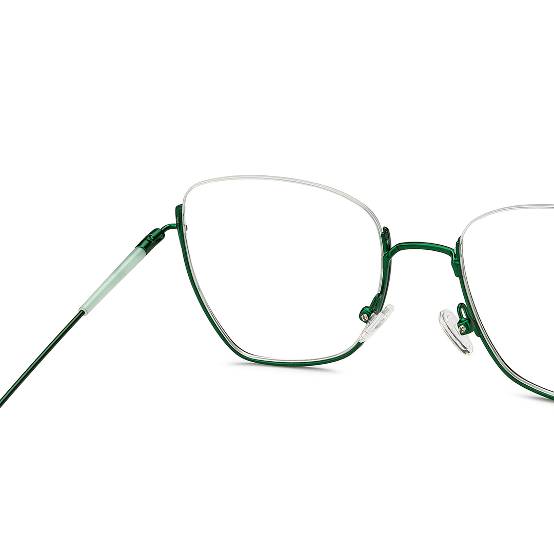 Lenskart Studio Online Green Half Rim Geometric right side