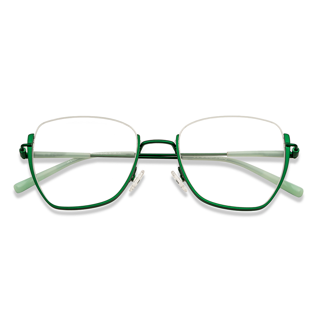 Lenskart Studio Online Green Half Rim Geometric left side