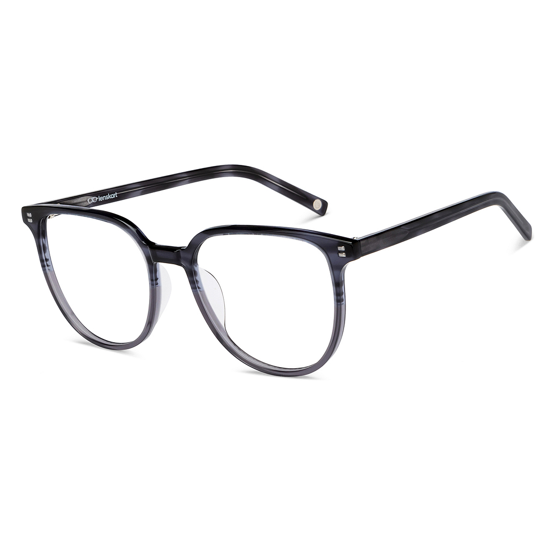 Lenskart Gray Transparent Full Rim Round left side