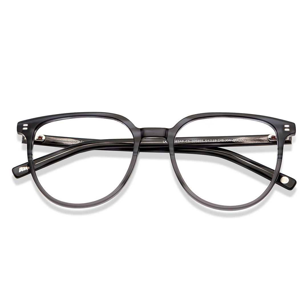 Lenskart Gray Transparent Full Rim Round left side