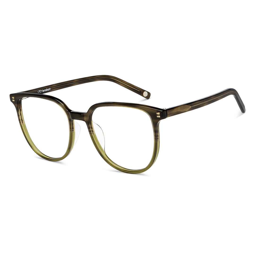 Lenskart Green Transparent Full Rim Round left side