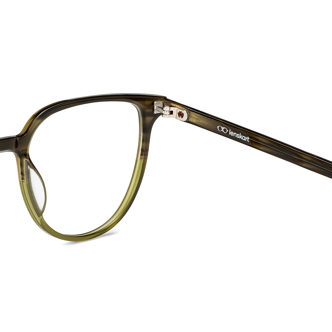 Lenskart Green Transparent Full Rim Round right side