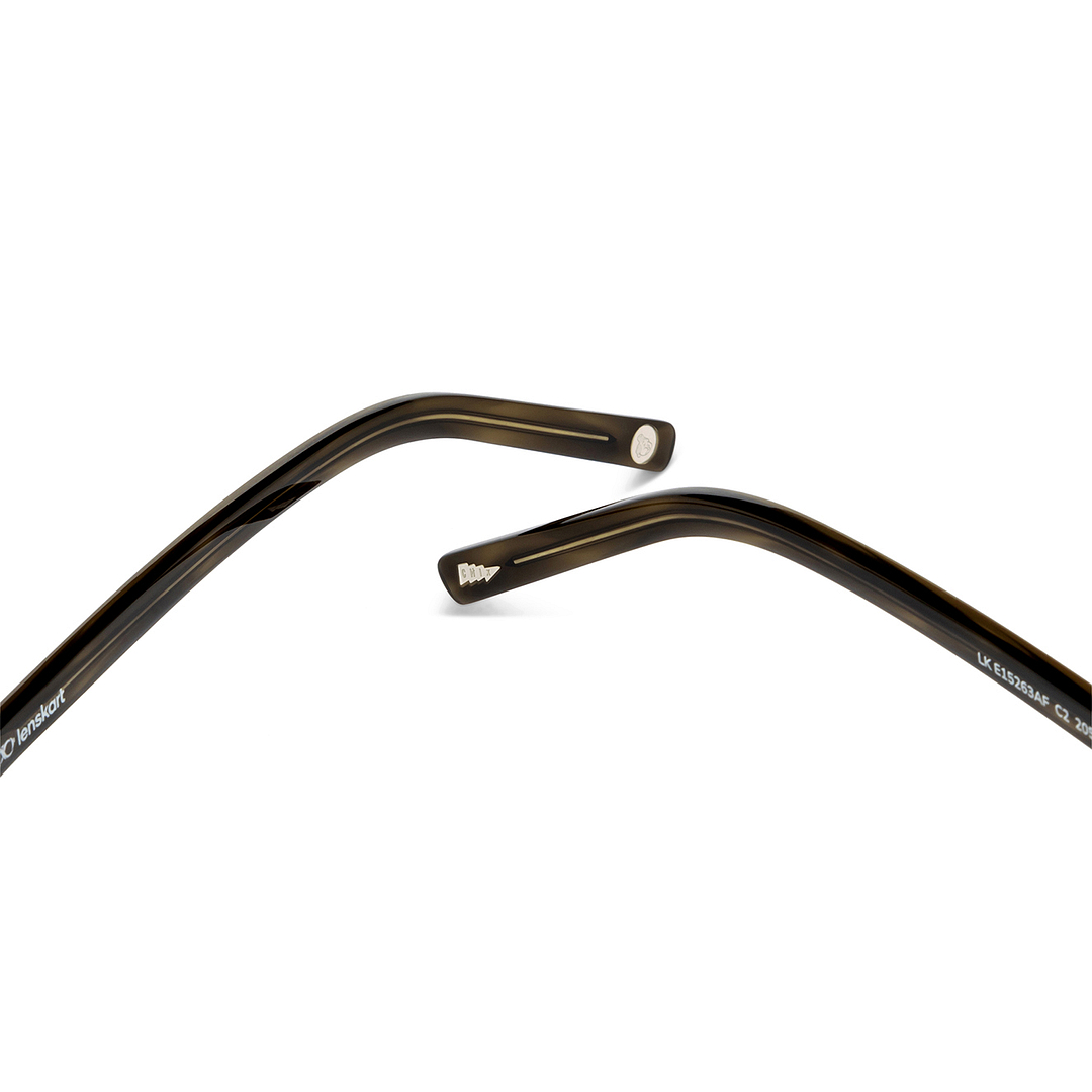 Lenskart Green Transparent Full Rim Round left side