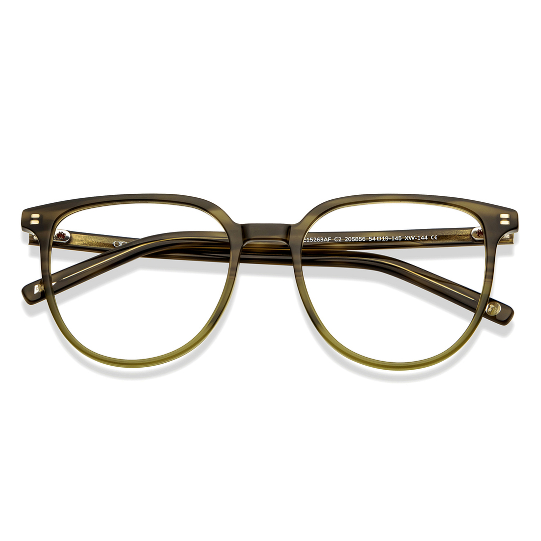 Lenskart Green Transparent Full Rim Round left side