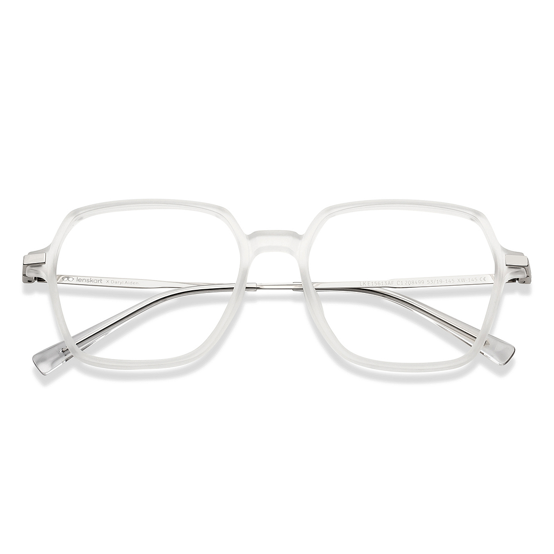 Lenskart White Full Rim Geometric left side