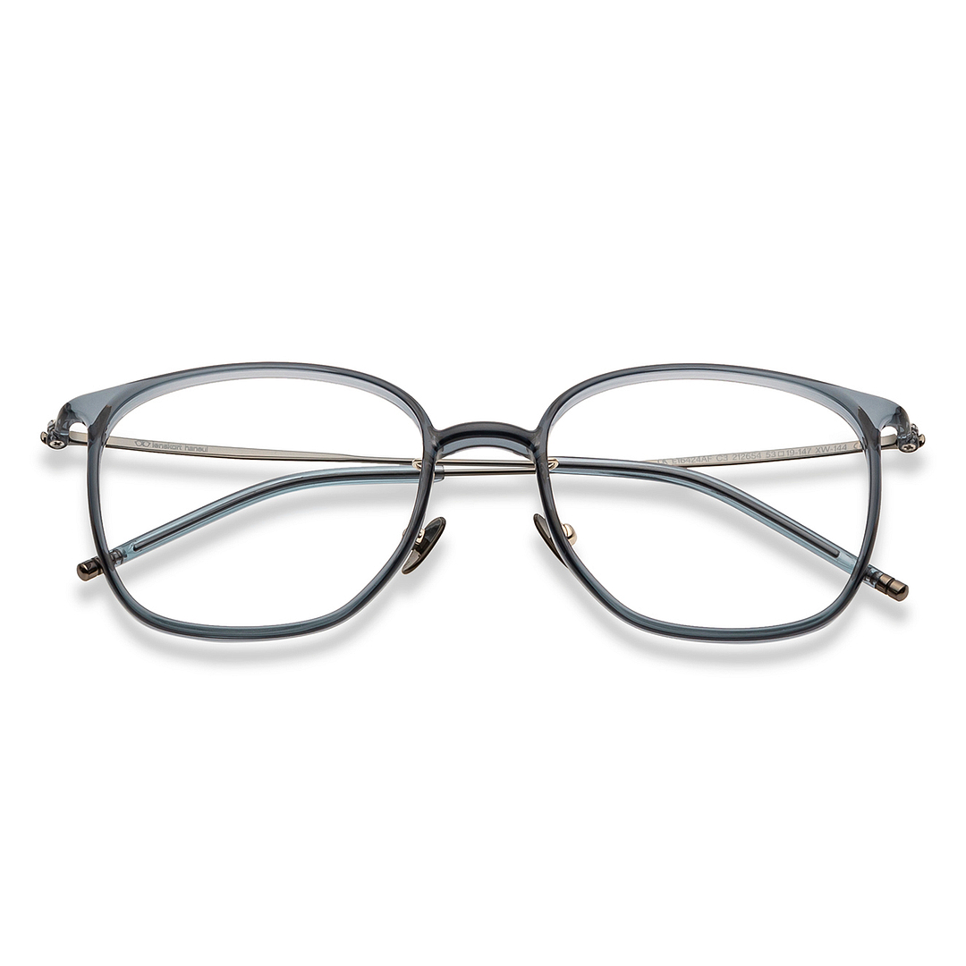 Lenskart Blue Transparent Full Rim Square left side