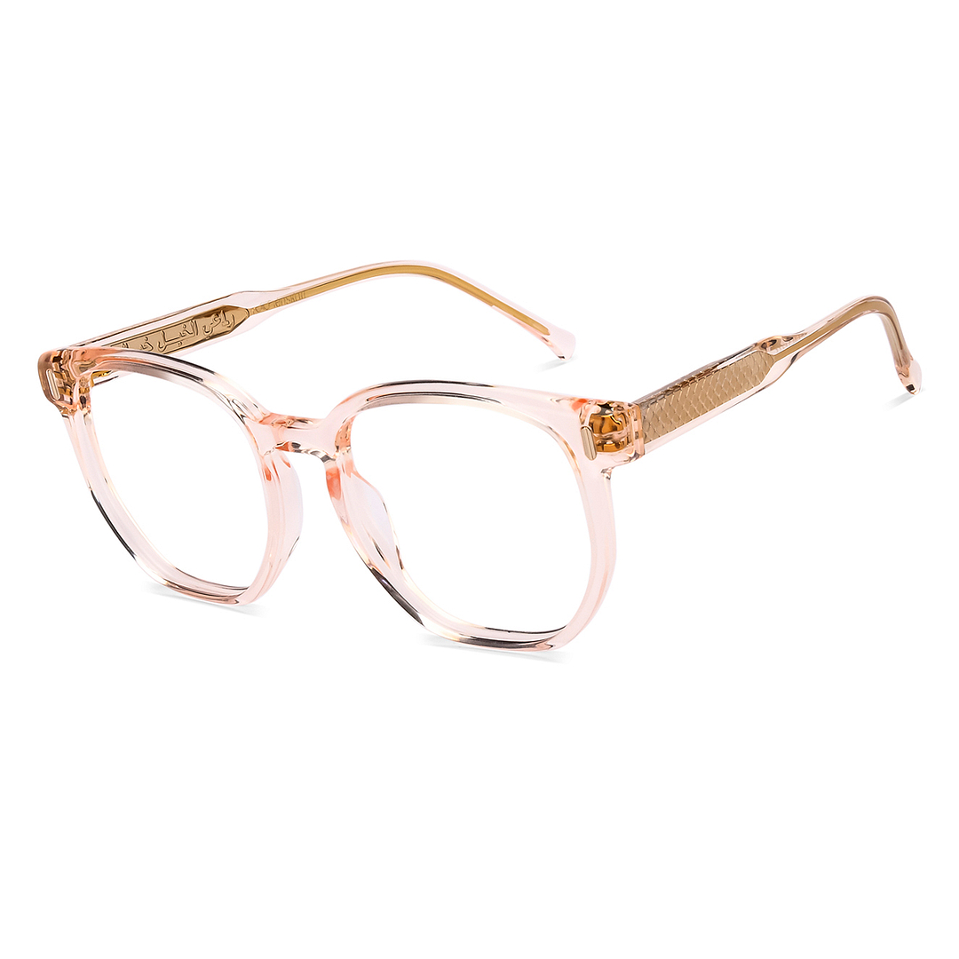 Lenskart Pink Transparent Full Rim Geometric left side
